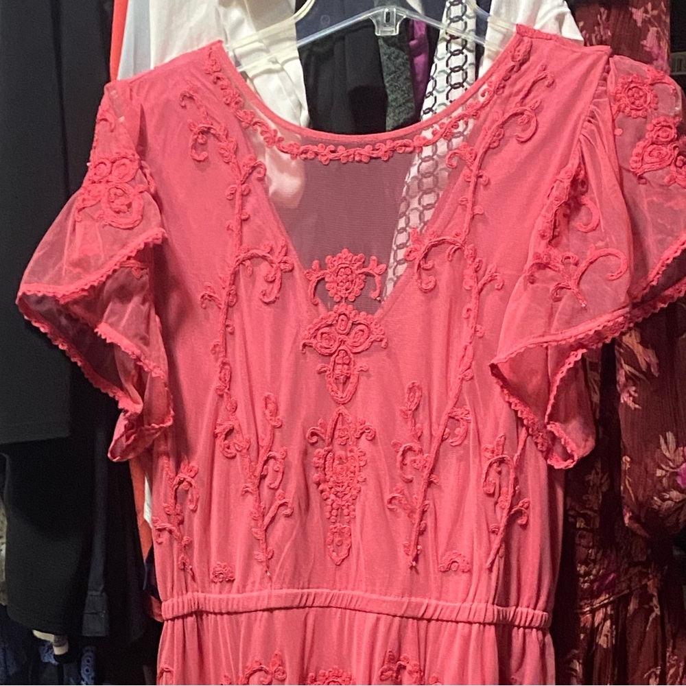 Sundance Pink Embroidered Maxi Dress Mayfield style